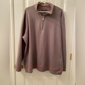 Tommy Bahama Men’s XL Grey 1/2 Zip Front Long Sleeve Top Vacation Fall Winter